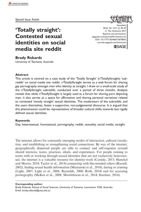 r/totallystraight|‘Totally straight’: Contested sexual identities on social media site .